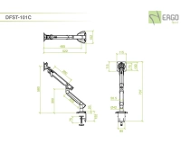Настольное шарнирное крепление для монитора ErgoFount DFST-101C