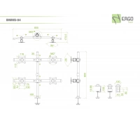 Настольное шарнирное крепление для 4 мониторов ErgoFount BMMS-04