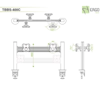 Настольное крепление спина-к-спине для 4 мониторов ErgoFount TBBS-400C