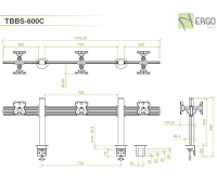 Настольное крепление спина-к-спине для 6 мониторов ErgoFount TBBS-600C