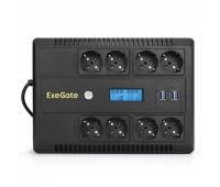 Источник бесперебойного питания ExeGate NEO Smart LHB-800.LCD.AVR.8SH.CH.USB(EX293857RUS)