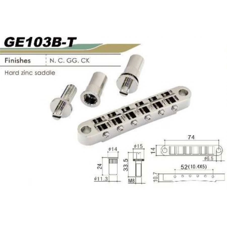 Бридж tune-o-matic GOTOH GE103B-T-CK