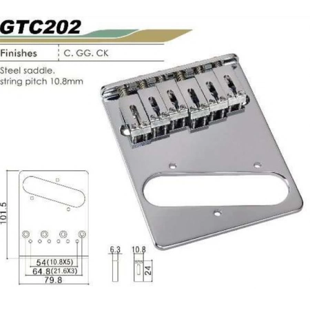 Бридж для Telecaster GOTOH GTC-202-C
