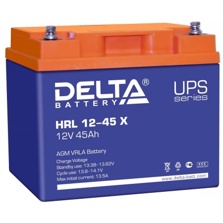 Аккумулятор герметичный свинцово-кислотный Delta Delta HRL 12-45 X