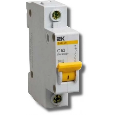 Автоматический выключатель IEK ВА47-29 1P 63А 4,5кА (MVA20-1-063-C)