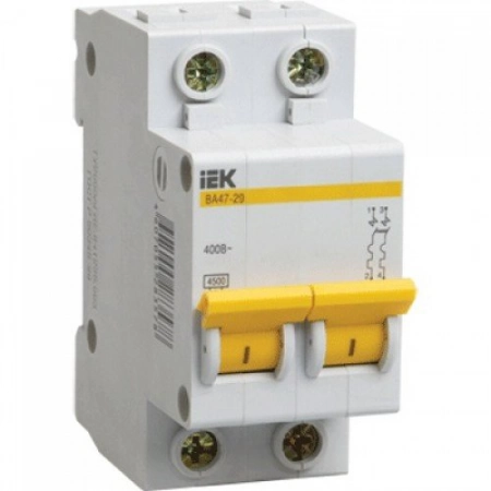 Автоматический выключатель IEK ВА47-29 2P 10А 4,5кА (MVA20-2-010-C)