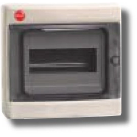 Щиток настенный ДКС Щиток настенный с дверцей 8 модуля IP65 серый (85608)
