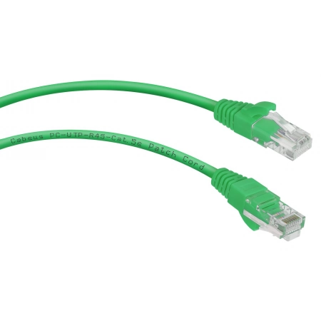 Патч-корд медный CABEUS PC-UTP-RJ45-Cat.5e-0.15m-GN (8988c)