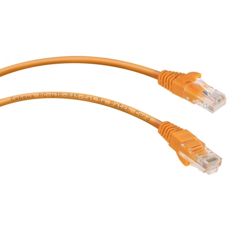 Патч-корд медный CABEUS PC-UTP-RJ45-Cat.5e-0.5m-OR (7670c)