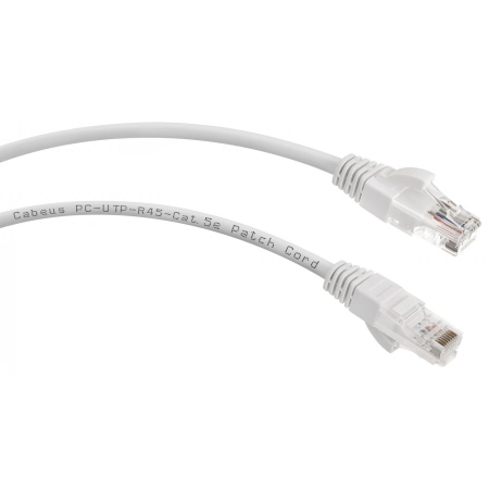 Патч-корд медный CABEUS PC-UTP-RJ45-Cat.5e-0.5m-WH (7665c)