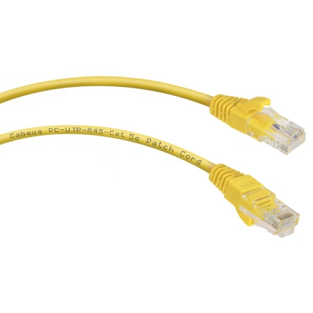 Патч-корд медный CABEUS PC-UTP-RJ45-Cat.5e-0.5m-YL (7666c)