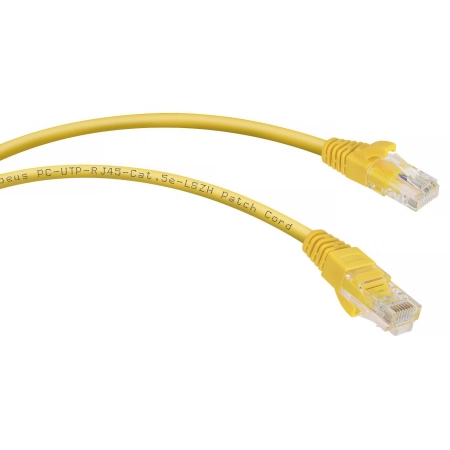 Патч-корд медный CABEUS PC-UTP-RJ45-Cat.5e-0.5m-YL-LSZH (9496c)